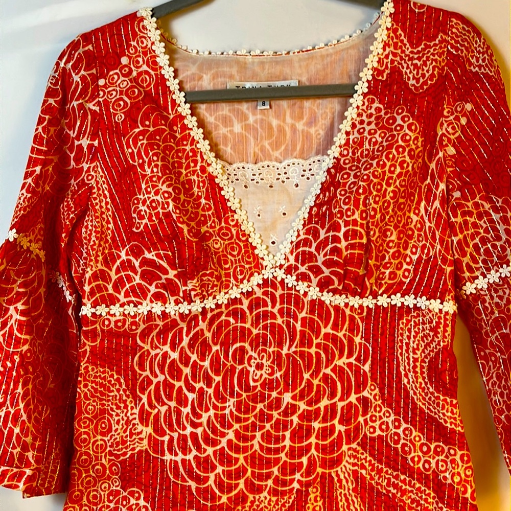 Trina Turk beach orange empire waist ready dress